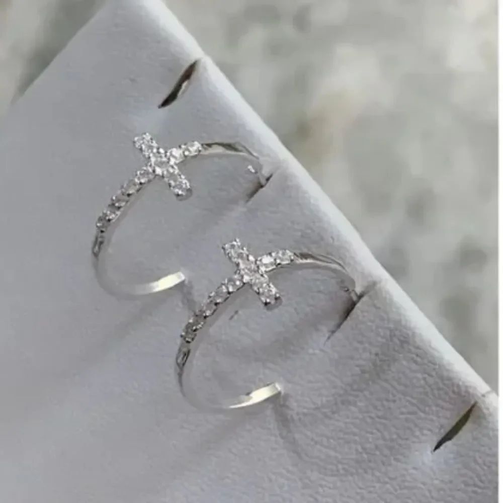 .925 Cross Hoop Sterling Silver Earrings #faith #bible